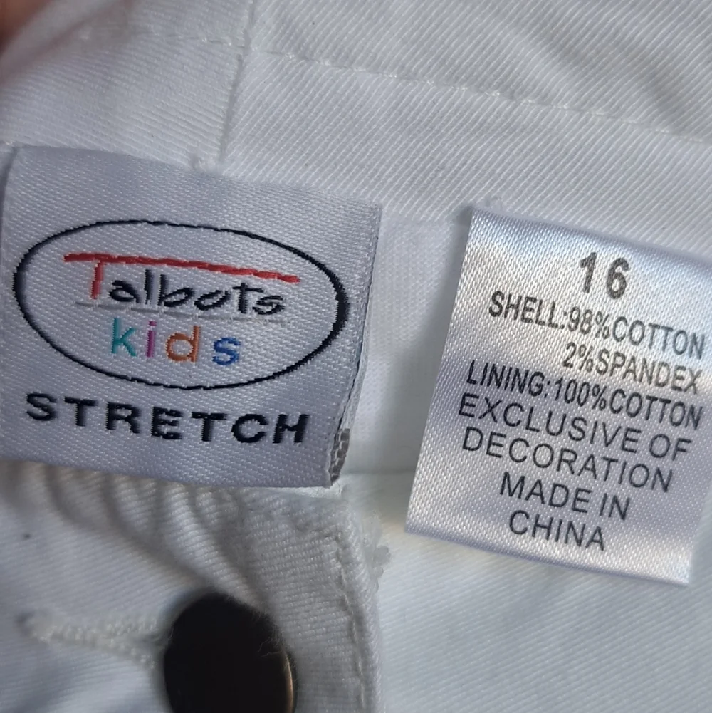 Talbots Girls White Pink Floral Denim Skirt Size 16 NWT